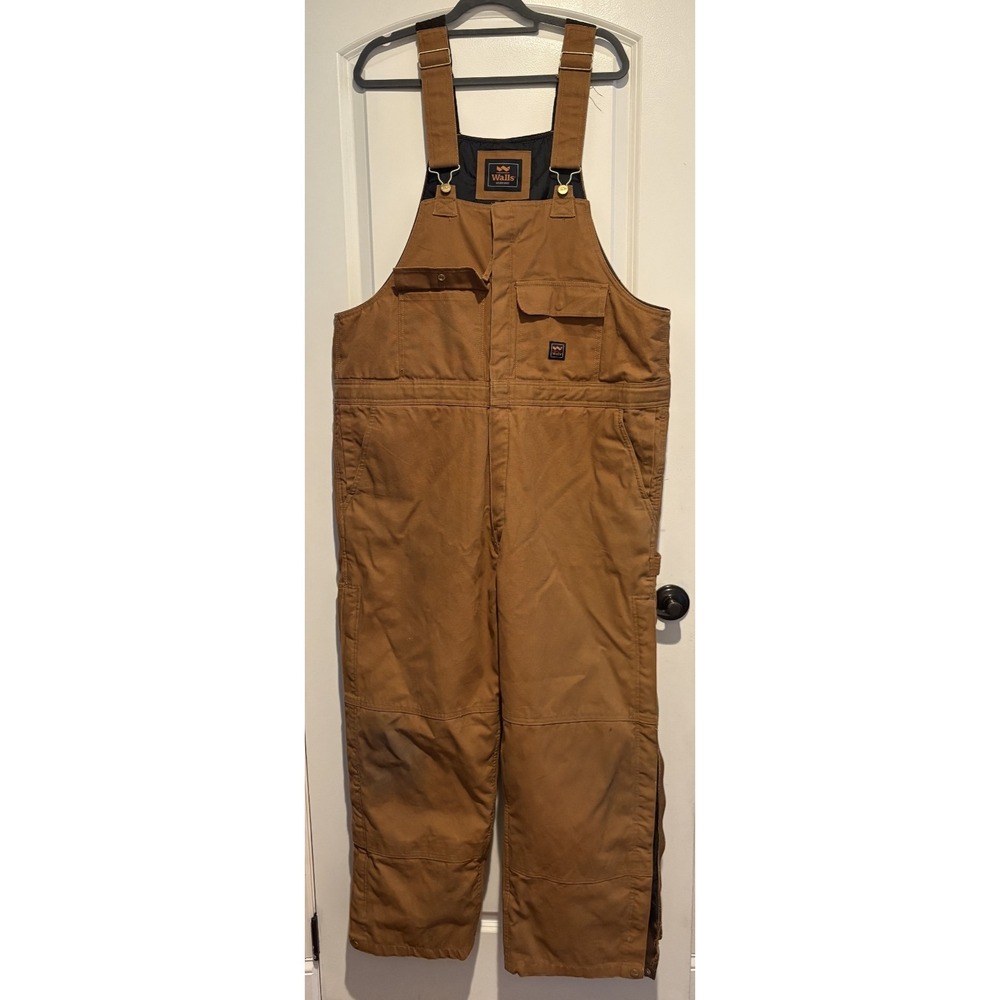 Vintage Walls Brown Overalls Insulated Cotton Size XL Adjustable Straps Jumpsuit